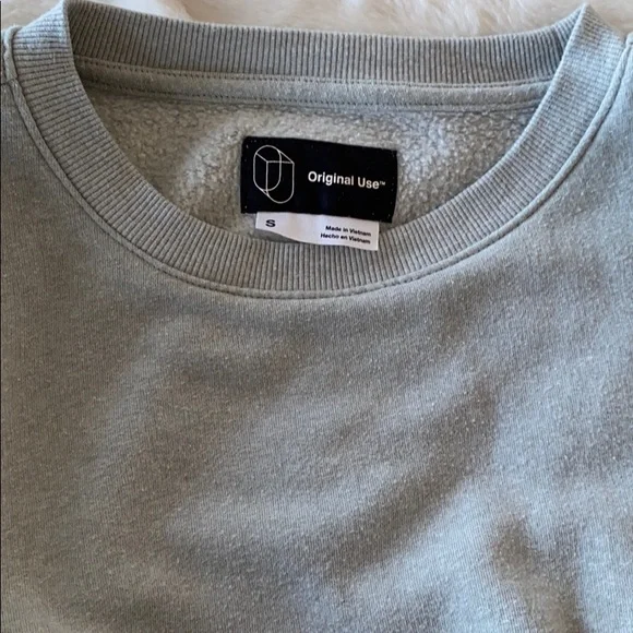 Original Use | Grey Crew Sweatshirt w/stripes, S - Picture 6 of 7